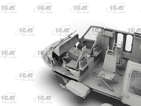 ICM UH-60A Black Hawk Ukrainos žvalgybos sraigtasparnis 1/48 plastikinis rinkinys