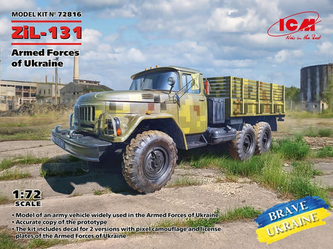 ICM ZiL-131 Ukrainos kariuomenės sunkvežimis 1:72 plastikinis rinkinys 72816