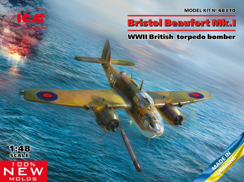 ICM Bristol Beaufort Mk.I WWII torpedinis bombonešis 1/48, 48310