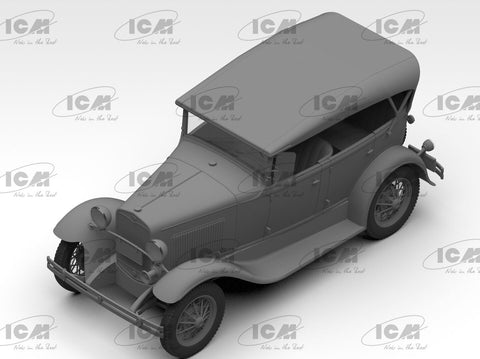 ICM Ford Model A Standard Phaeton 1/24, 1930-ieji – plastiko surinkimo rinkinys