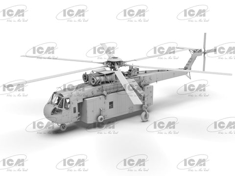 Sraigtasparnio modelis Sikorsky S-64E Skycrane su konteineriu 1/35 ICM 53059