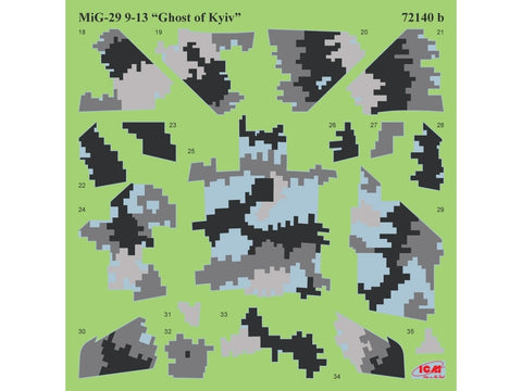 Ukrainos oro pajėgų MiG-29 „Kyjivo vaiduoklis“ modelis ICM 1/72 72140