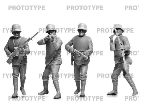 ICM 1/35 Pirmojo pasaulinio karo vokiečių pėstininkai su šarvais