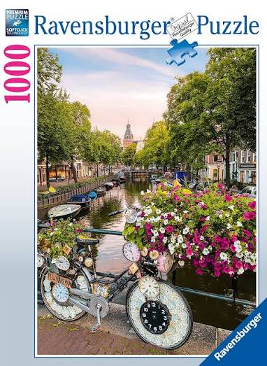 Ravensburger 1000 Puzzle Dėlionė: Bicycle and flowers in Amsterdam