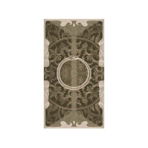 Gobelenas rudai-smėlinis 60×120 cm su barokiniu ornamentu ir centriniu pynuoto žiedo motyvu interjero dekoravimui