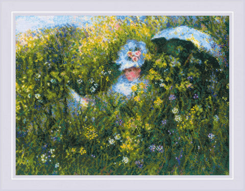 RIOLIS: In the Meadow after C Monet’s Painting siuvinėjimo rinkinys iš RIOLIS Nr.: 1850 - HOBI.LT 🇱🇹