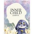 Dienoraštis "Inner Child" su pasteliniu akvarelės viršeliu, vaikų silueto profiliu ir kiškiu, laikomu gėlės žiedu