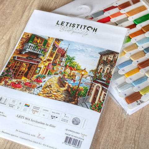 LetiStitch: Invitation to Dine SLETI904 - siuvinėjimo kryželiu rinkinys - HOBI.LT 🇱🇹