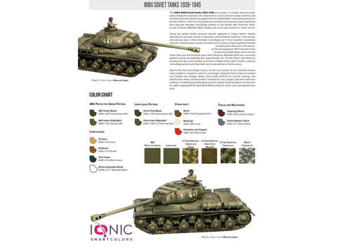 IONIC akrilinių dažų rinkinys WWII sovietų tankams 1939–1945, 12 spalvų 1217