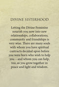 Orakulo korta Divine Sisterhood — raminanti žinutė apie dievišką moteriškumą, naujus ryšius, bendruomenę ir dvasinę pagalbą