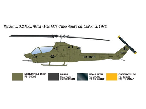 Surenkamas sraigtasparnio modelis Italeri AH-1T Sea Cobra 1/48 90835