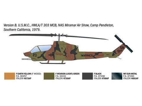 Surenkamas sraigtasparnio modelis Italeri AH-1T Sea Cobra 1/48 90835