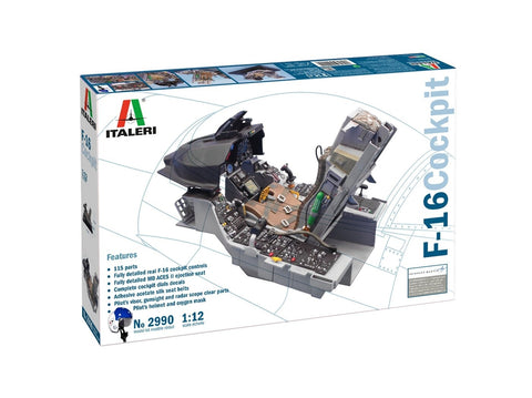 Italeri Lockheed Martin F-16 kokpito rinkinys 1/12, plastikas
