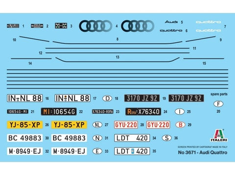 Italeri Audi Quattro 1:24 plastikinis modelio rinkinys