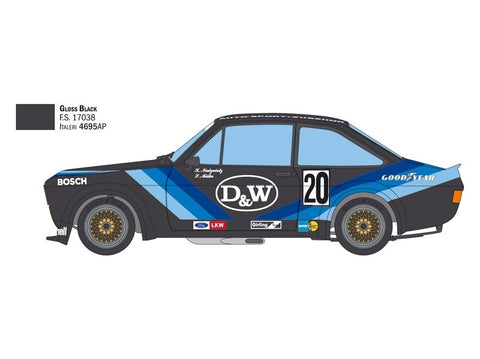 Italeri Ford Escort Zakspeed Gr.2 1/24 plastikinis surinkimo rinkinys