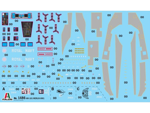 Italeri AW-101 Merlin HM.1 sraigtasparnis 1/72, plastikinis rinkinys