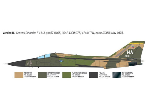 Italeri F-111A Aardvark naikintuvo modelis 1/72 – plastikinis rinkinys