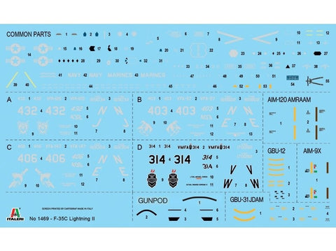 Italeri Lockheed F-35C Lightning II 1/72 plastikinis lėktuvo modelis