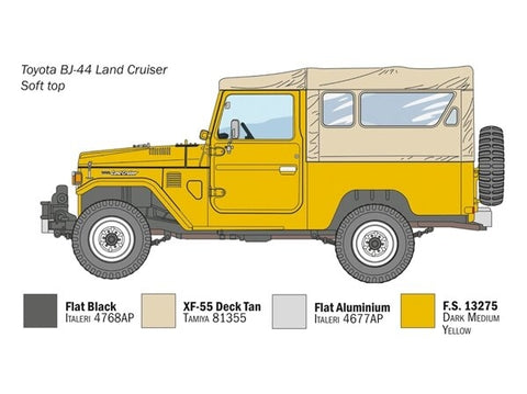 Italeri Toyota Land Cruiser BJ-44 1/24 plastikinis surenkamas modelis