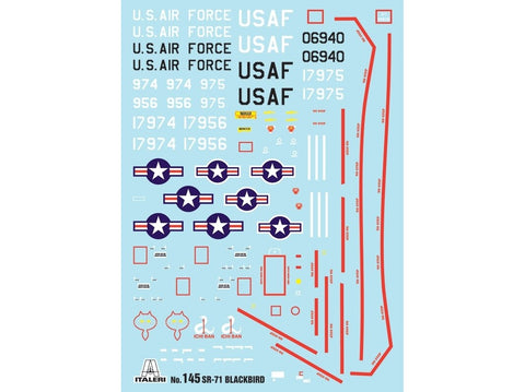 Lockheed SR-71 Blackbird 1/72 Italeri plastikinis modelis (45 cm)