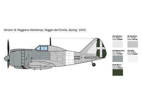 Italeri Reggiane Re.2002 Ariete lėktuvas, 1/72 plastikinis modelis