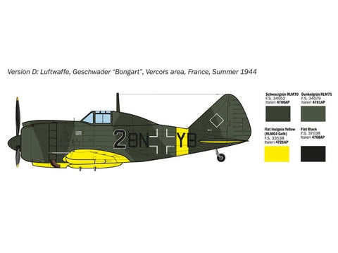 Italeri Reggiane Re.2002 Ariete lėktuvas, 1/72 plastikinis modelis