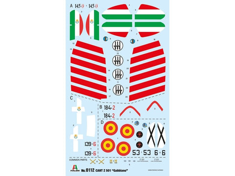 Italeri CANT Z.501 Gabbiano lėktuvo rinkinys 1/72