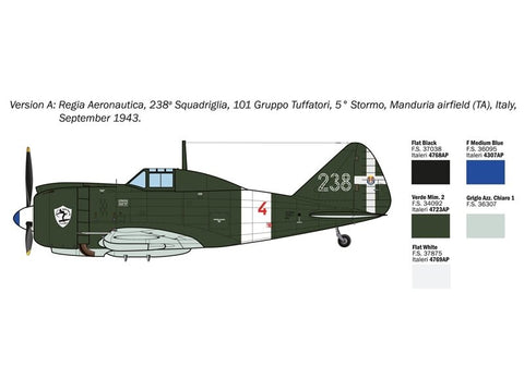 Italeri Reggiane Re.2002 Ariete lėktuvas, 1/72 plastikinis modelis