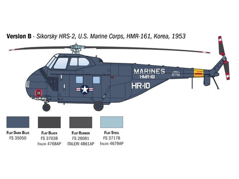 Italeri Sikorsky H-19 / HO4S-3 / HAS.7 1/72 plastikinis sraigtasparnio rinkinys