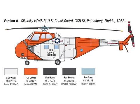 Italeri Sikorsky H-19 / HO4S-3 / HAS.7 1/72 plastikinis sraigtasparnio rinkinys