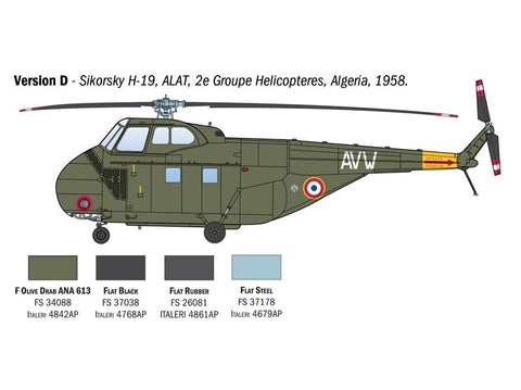 Italeri Sikorsky H-19 / HO4S-3 / HAS.7 1/72 plastikinis sraigtasparnio rinkinys