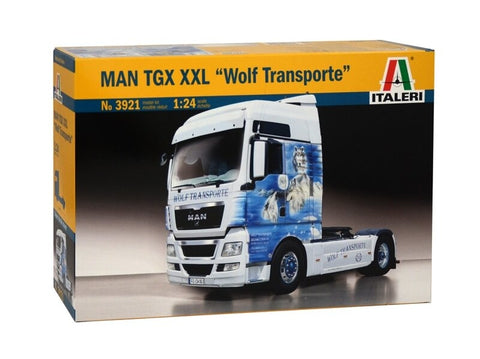 Italeri MAN TGX XXL Wolf Transporte 1/24 surenkamas sunkvežimio modelis