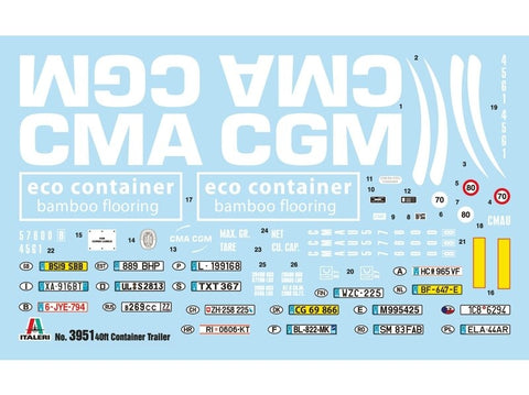 Italeri 40' konteinerinė puspriekabė 1:24 plastikinis surinkimo rinkinys