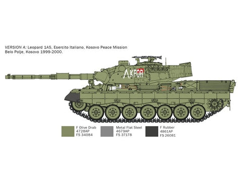 Italeri Leopard 1A5 tankas 1/35 plastikinis surinkimo rinkinys (6481)