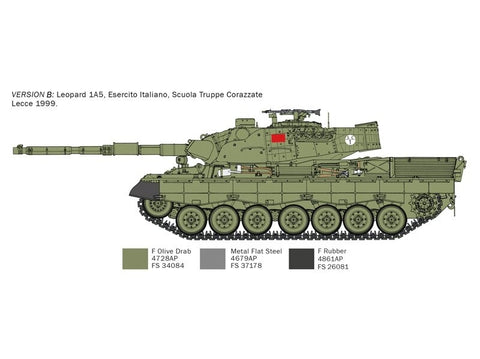 Italeri Leopard 1A5 tankas 1/35 plastikinis surinkimo rinkinys (6481)