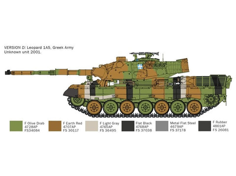Italeri Leopard 1A5 tankas 1/35 plastikinis surinkimo rinkinys (6481)