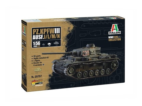 Italeri Panzer III Ausf. J/L/M/N 1/56 plastikinis surinkimo rinkinys