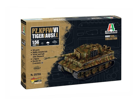 Italeri vokiečių tankas Tiger I Ausf. E mastelis 1/56 plastikinis rinkinys
