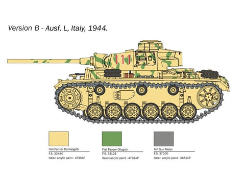 Italeri Panzer III Ausf. J/L/M/N 1/56 plastikinis surinkimo rinkinys