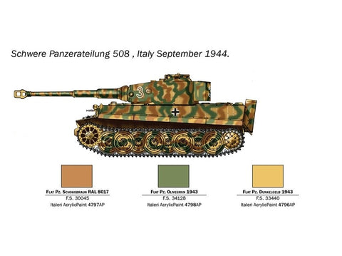 Italeri vokiečių tankas Tiger I Ausf. E mastelis 1/56 plastikinis rinkinys