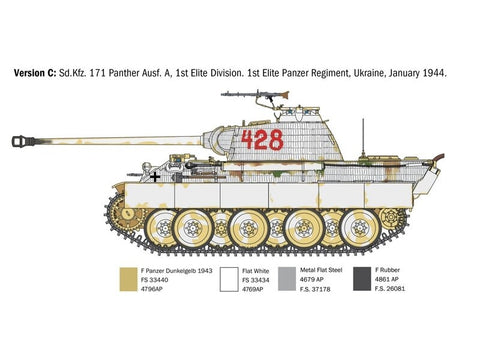 Italeri Panther Ausf. A (Sd.Kfz.171) 1/35 plastikinis tanko rinkinys
