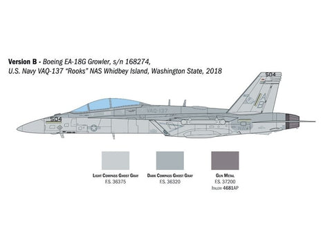 Italeri Boeing EA-18G Growler 1/48 US Navy & RAAF lėktuvas plastikinis rinkinys