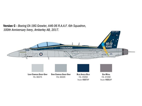 Italeri Boeing EA-18G Growler 1/48 US Navy & RAAF lėktuvas plastikinis rinkinys