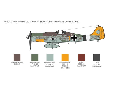 Italeri Focke-Wulf Fw 190D-9 1:72 plastikinis surenkamas lėktuvo rinkinys