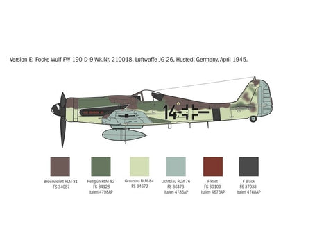 Italeri Focke-Wulf Fw 190D-9 1:72 plastikinis surenkamas lėktuvo rinkinys