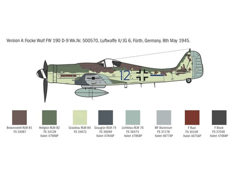 Italeri Focke-Wulf Fw 190D-9 1:72 plastikinis surenkamas lėktuvo rinkinys