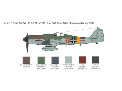 Italeri Focke-Wulf Fw 190D-9 1:72 plastikinis surenkamas lėktuvo rinkinys