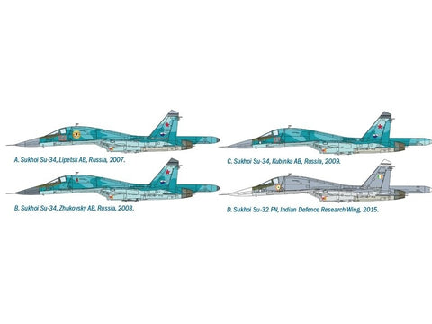 Italeri Su-34/Su-32 FN lėktuvo surenkamas rinkinys 1/72