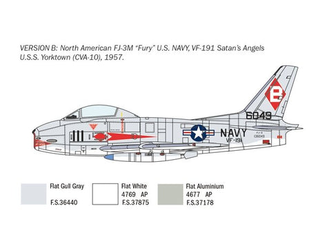 Italeri North American FJ-2/3 Fury 1/48 surinkimo rinkinys 2811