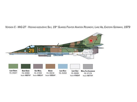 Italeri MiG-27 Flogger D 1/48 plastikinis lėktuvo modelis (2817)
